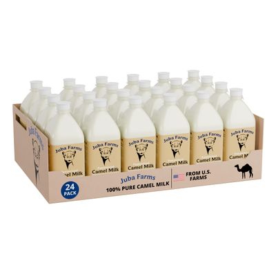 100% Natural 1 Liter Camel Milk Grade A, Fresh Frozen Pints Pure & Nutritious, Lightly Pasteurized From U.S. Camel Dairy (24 Pack)
