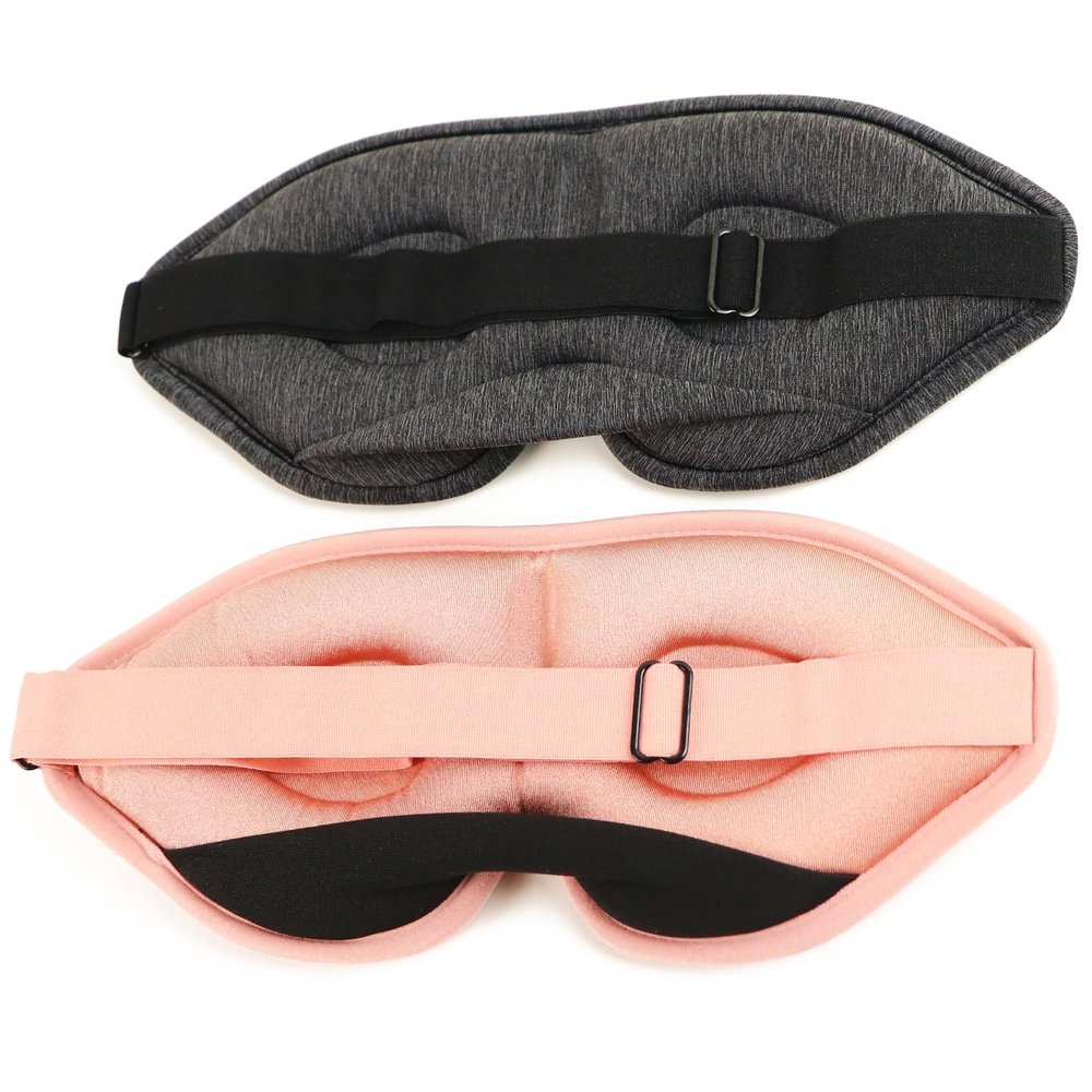 2 Pack Sleep Masks 3D Contoured Eye Mask for Sleeping Upgraded Slanted Nose Wing Light-Blocking Fits Side Sleepers