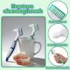 Denture Brush 2-Pack - Dual Head Denture Cleaner with Angled Bristles & Non-Slip Handle | Soft Nylon Brushes for Dentures, Retainers & Night Guards | Denture Care Kit for Seniors (blue/green) view 3