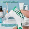 Denture Brush 2-Pack - Dual Head Denture Cleaner with Angled Bristles & Non-Slip Handle | Soft Nylon Brushes for Dentures, Retainers & Night Guards | Denture Care Kit for Seniors (blue/green) view 4