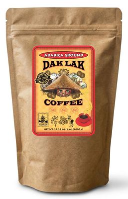 100% Dak Lak Vietnamese Coffee (Arabica Ground, 1 Kilo Bag)