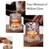 360 Degree Spinning Whiskey Glass, Rotating Crystal Whiskey Tumbler for Bourbon & Cocktails, Stress Relief Rotating Whiskey Glass for Bar, Home & Gifting (E) view 4