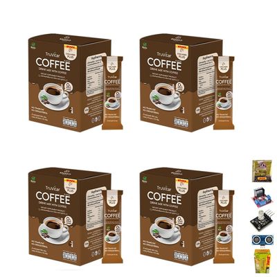 10 Sachets/Box Roasted Intense Good Shape TruVitar Coffee Instant Mix Powder Snack 13 in 1 Much Mellow Delicious (of 4) By Beautygoodshop [Get Free For You Beauty Gifts]
