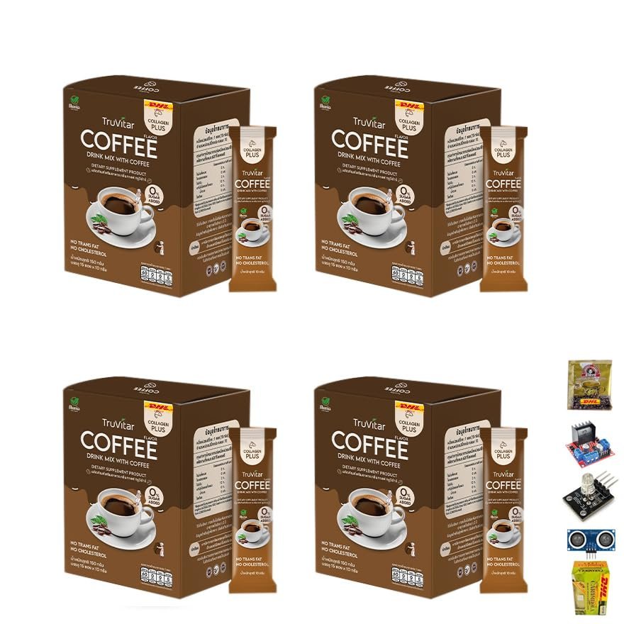 10 Sachets/Box Roasted Intense Good Shape TruVitar Coffee Instant Mix Powder Snack 13 in 1 Much Mellow Delicious (of 4) By Beautygoodshop [Get Free For You Beauty Gifts]
