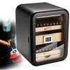 Electric Cigar Humidor Cabinet - Spanish Cedar Wood, Hygrometer, Humidifier & Accessory Drawer for Men (Gray with Sunroof) view 1