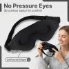 2 Pack Sleep Masks Black 3D Contoured Grooves Eye Mask for Sleeping Light Blocking Women Men Naps Travel Daily Rest view 2