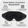 2 Pack Sleep Masks Black 3D Contoured Grooves Eye Mask for Sleeping Light Blocking Women Men Naps Travel Daily Rest view 3