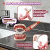 Denture Brush 2-Pack - Dual Head Denture Cleaner with Angled Bristles & Non-Slip Handle | Soft Nylon Brushes for Dentures, Retainers & Night Guards | Denture Care Kit for Seniors (orange/purple) view 3