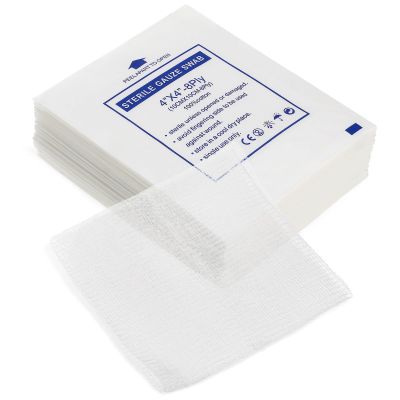 VERDANVERSE 50Pcs Non-Stick 10X10Cm Highly Absorbent Cotton Swabs for Dressing and Bandaging Supplies