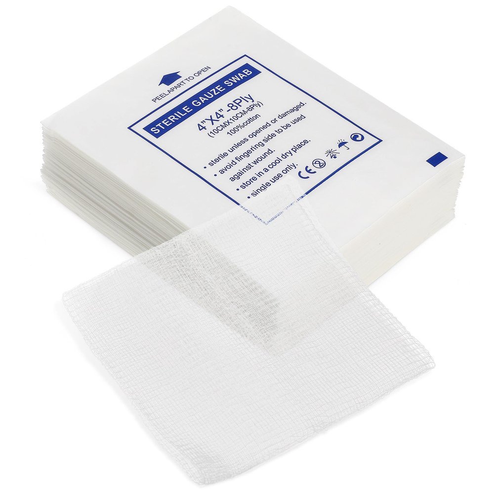 VERDANVERSE 50Pcs Non-Stick 10X10Cm Highly Absorbent Cotton Swabs for Dressing and Bandaging Supplies