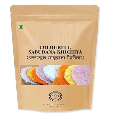 aj Sabudana Papad (natural color) 100% gluten Free Natural and organic Tapioca extract rice papad fryums chips snacks ready to cook air fry or microwave 200 Gram