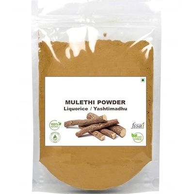 aj Mulethi Powder for Face, for Skin, Liquorice, Mulathi, Yastimadhu, Mulethee, Mulathi, Adimaduram, Mulaithi, Muleti, Menthulu Mathi Vendayam Maithi, 100 grams