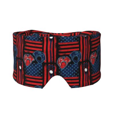 Thermal Eye Ear Cover for Sleep Travel USA Vintage American Lacrosse Sticks Ball Flag, Full Light Blocking Mask for Men Women, Pressureless Warm Blindfold for Night Shift