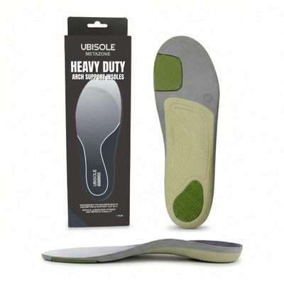UBISOLE 220+ lbs Heavy Duty Support Orthotics Insoles for Men & Women - High Arch Work Boot Insoles for Plantar Fasciitis, Shock Absorbing Shoe Inserts, Foot & Heel Pain Relief - Metazone, S