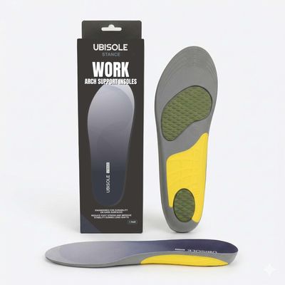 UBISOLE Work Boot Insoles for Men & Women - Arch Support Boot Inserts for Flat Feet, Anti Fatigue Shoe Insoles for Standing All Day, Shock Absorbing, Foot & Heel Pain Relief, +220 lbs - Stance, S