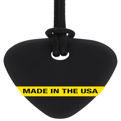 ARK Guitar Pick Small Thin Chew Necklace, Chew Necklaces for Sensory Kids and Adults, Oral Fidget for Autism, ADHD, SPD, Anxiety, Medical-Grade Sensory Chew Necklace, XT, Firm, Black