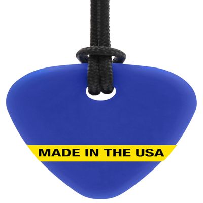 ARK Guitar Pick Small Thin Chew Necklace, Chew Necklaces for Sensory Kids and Adults, Oral Fidget for Autism, ADHD, SPD, Anxiety, Medical-Grade Sensory Chew Necklace, Standard, Softest, Dark Blue