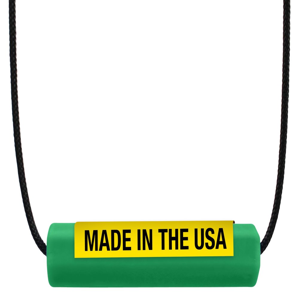 ARK Krypto-Bite Chewable Tube Necklace, Chew Necklaces for Sensory Kids and Adults, Oral Fidget for Autism, ADHD, SPD, Anxiety, Medical-Grade Sensory Chew Necklace, XXT, Very Firm, Forest Green