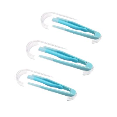 3pcs Blue Contact Applicator, Contact Lens Remover Tool, Inserter+Tweezer with Soft Tip, for Contact Lens Cases Health and Household, Contact Lens Cases
