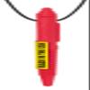 ARK Chewable Pen Necklace, Chew Necklaces for Sensory Kids and Adults, Oral Fidget for Autism, ADHD, SPD, Anxiety, Medical-Grade Sensory Chew Necklace, Standard, Softest, Red, Lined view 1