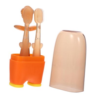 ARTSEWPLY Silicone Toothbrush 3pcs Oral Cleaner Tongue Scraper Soft Bristles Newborn Oral Cleaning Brush for Mouth Care