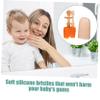 ARTSEWPLY Silicone Toothbrush 3pcs Oral Cleaner Tongue Scraper Soft Bristles Newborn Oral Cleaning Brush for Mouth Care view 3
