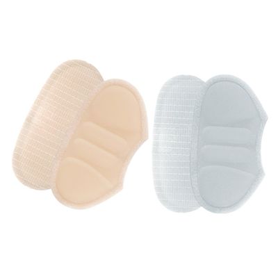 Uonlytech 2 Pairs Shoe Heel Protectors and High Heel Comfort Pads Self-Adhesive Wear-Resistant for Women and Men Skin Tone and Gray Thick Cushions for Blister Prevention and Improved Shoe