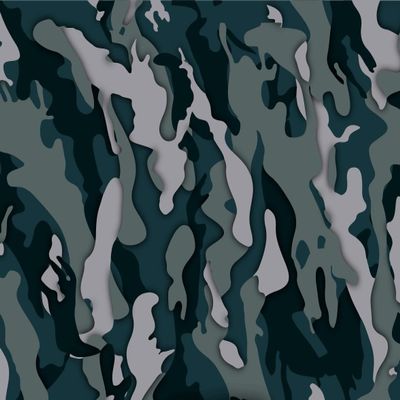 Multi Color Blue, Gray, Green & Black Camoflauge Pattern Edible Image Photo Cake Topper For Half Sheet Cake