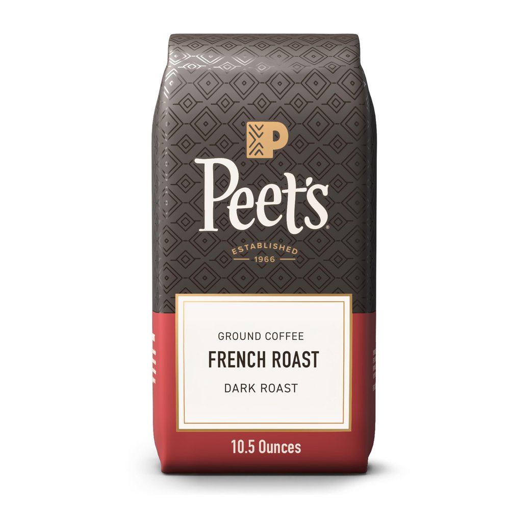 Peet's Coffee, Dark Roast Ground Coffee - French Roast 28 Ounce Bag, Pack of 6
