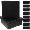 Outanaya 10Pcs Thickened Black Square Boxes Set, Ultra-Hard Belt Packaging Paper Boxes for Wedding, Party, and Present Storage view 1