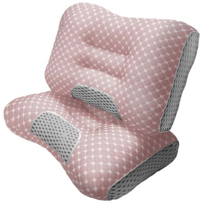Alleviate Neck and Shoulder Pain with Pillows for Sleeping, Knitted Pillow SP Cervical Vertebra Protection (Light Pink)