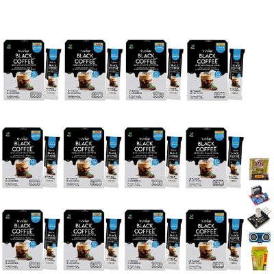15 Sachets/Box Roasted Intense Good Shape 10 in 1 Much Mellow Delicious TruVitar Black Coffee Instant Mix Powder Snack Set 12 By Beautygoodshop [Get Free For You Beauty Gifts]