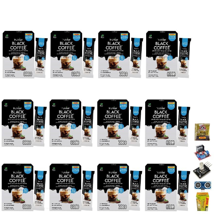 15 Sachets/Box Roasted Intense Good Shape 10 in 1 Much Mellow Delicious TruVitar Black Coffee Instant Mix Powder Snack Set 12 By Beautygoodshop [Get Free For You Beauty Gifts]