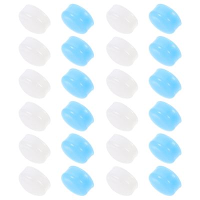 POPETPOP 24Pcs Soft Supple Silicone Noise Reduction for Sleeping and Work, Reusable Comfortable with White and Blue Colors, Invisible Sleep-Helping Device for Students and Workers