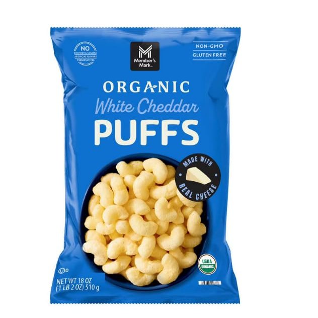 Organic White Cheddar Puffs, 18 oz.
