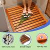 Teak Shower Mat, Non-Slip Bathroom Mat, Bathtub Wood Mat, 1.4" high, Easy to Clean and Maintenance-Free, Suitable for Bathroom spasauna athtub sideswimming Pool(23" x 19" (Rectangular)) view 3