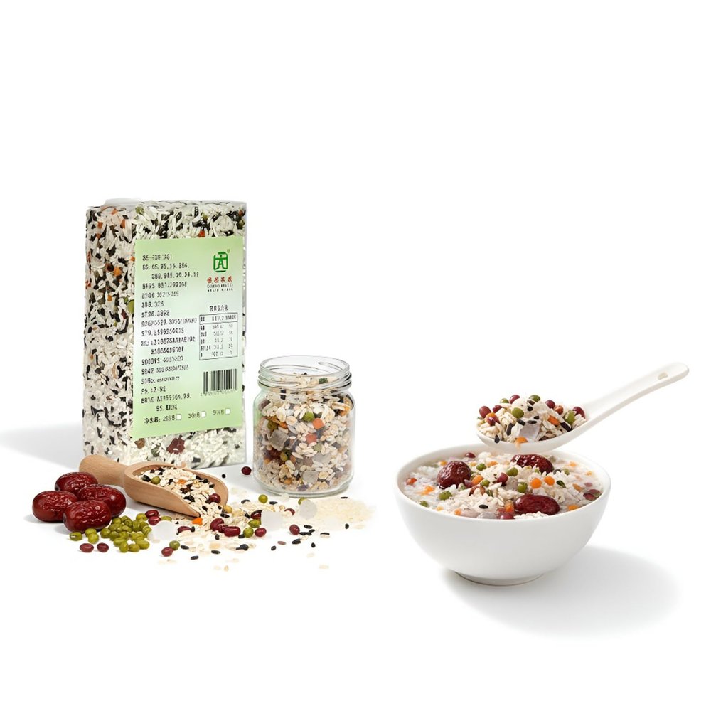 500g Eight-Treasure Porridge Mix, Multigrain & Coarse Grain Porridge, Vacuum Packed, Nutritious Breakfast Cereal