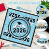 122 Pcs Graduation Plates and Napkins 2026 Serve 30, Disposable Graduation Decorations Class of 2026 Decorations, Skyblue Paper Plates and Napkins Forks Tablecloth Grad Tableware for Party Supplies view 3