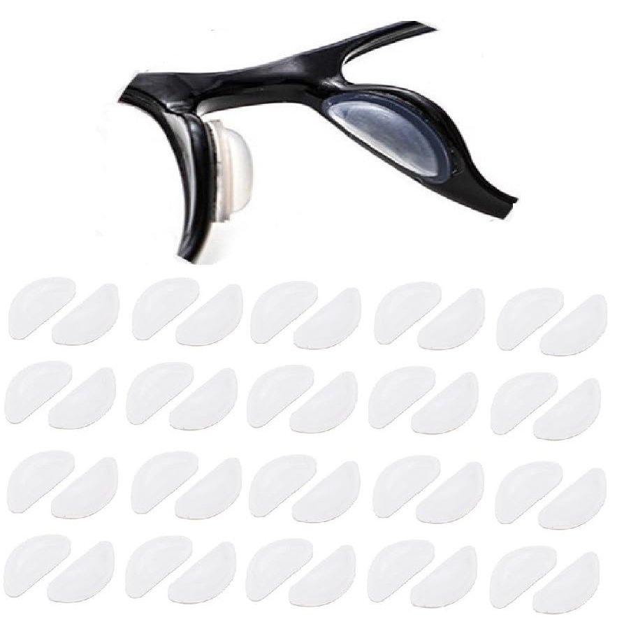 2 3 4 8 16 20 Pairs Eyeglasses Nose Pads, Stick On 3.5 mm Thickness Adhesive,Soft Silicone Comfort Anti Slip Flexible Nose Pieces for Glasses Sunglasses Reading Glasses Kits (20 Pairs White)
