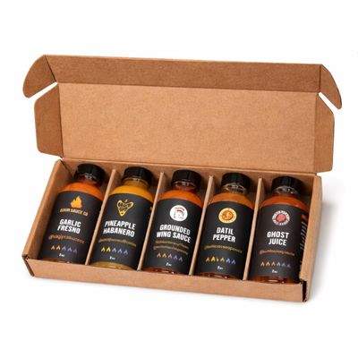 Artisan Hot Sauce Variety Pack, 5x2oz Craft Sauces, Elixir Sauce Co, Homesteads Hot Sauce, Grumpy Dad Sauce Co, Bohica Pepper Hut, Hot Jaws, Small Batch Gift Set (Bold & Balanced Pack)