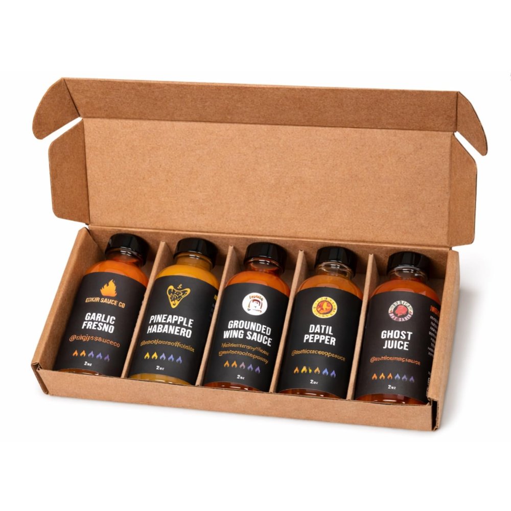 Artisan Hot Sauce Variety Pack, 5x2oz Craft Sauces, Elixir Sauce Co, Homesteads Hot Sauce, Grumpy Dad Sauce Co, Bohica Pepper Hut, Hot Jaws, Small Batch Gift Set (Bold & Balanced Pack)