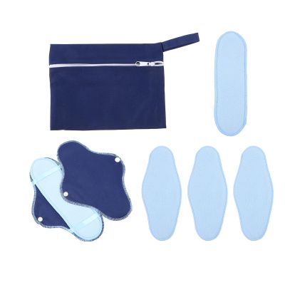 MALUGOGO Washable Reusable Sanitary Napkins 8Pcs Set Leakproof Fleece Nursing Pads Day and Night Use Menstrual Pads for Women Postpartum Care