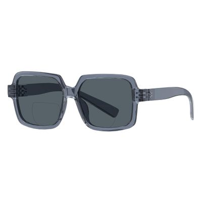 Eyekepper Metalless Screwless Spring Hinges Bifocal Sunglasses Men Women Sunshine Readers for Outdoor Sports, Driving & Fishing Grey +1.25