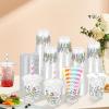 ZCPTZ 100 Sets Wildflower Plastic Cups with Straws & Lids 12 oz Floral Drinking Cups Flower Spring Disposable Cup for Wildflower Party Baby Shower Birthday Supplies view 3