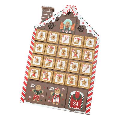 Wooden House Christmas Calendar with 24 Numbered Drawers for Storage Candy Chocolate Jewelry Gifts Holiday Decoration Christmas Countdown Calendar