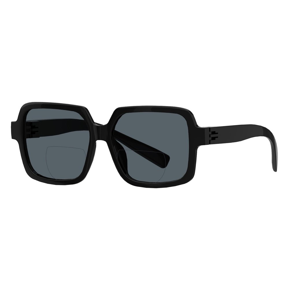 Eyekepper Metalless Screwless Spring Hinges Bifocal Sunglasses Men Women Sunshine Readers for Outdoor Sports, Driving & Fishing Black +3.50