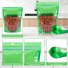 100 Pack Mylar Smell Proof Bags, Resealable Aluminum Foil Stand Up Pouches with Clear Window & Hang Hole, Reusable Zipper Lock Food Storage Heat Seal Sealable Bags for Packaging, Green 4.77.8 Inch view 2