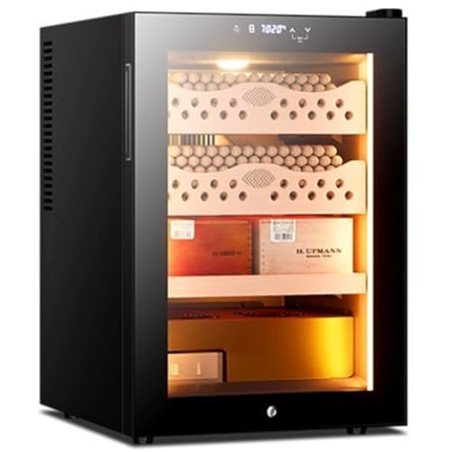 50L Electric Cigar Humidor Cabinet with Cedar Wood Drawers - Holds 200-300 Cigars, Ideal Desktop Cooler for Men, for Cigar Enthusiasts