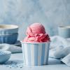 Zopeal 50 Count Blue Striped Ice Cream Cups Disposable 9 oz Ice Cream Bowls Paper Race Car Birthday Party Supplies Snack Cups Sundae Picnic Dessert Yogurt Bowls for Food view 2