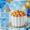 Zopeal 50 Count Blue Striped Ice Cream Cups Disposable 9 oz Ice Cream Bowls Paper Race Car Birthday Party Supplies Snack Cups Sundae Picnic Dessert Yogurt Bowls for Food view 3